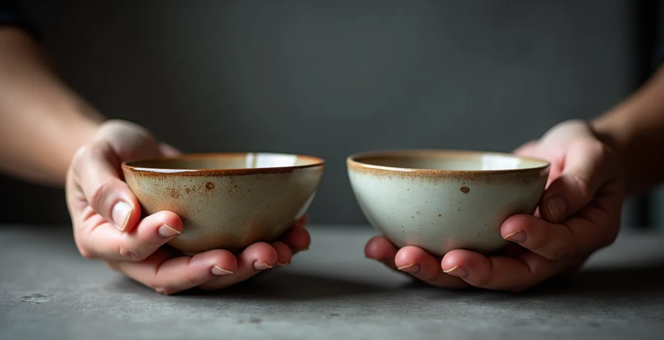 Detail van Handmade in Belgium label op ambachtelijk product