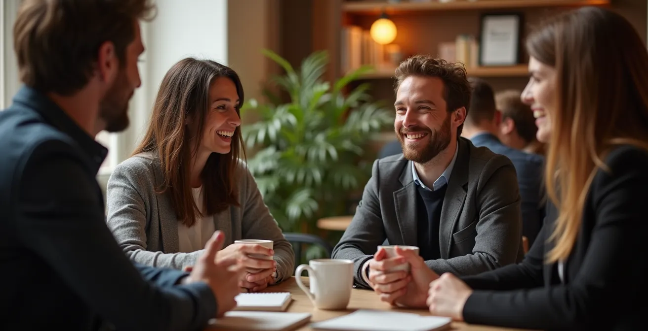 Vlaamse professionals in gesprek tijdens informele netwerkbijeenkomst