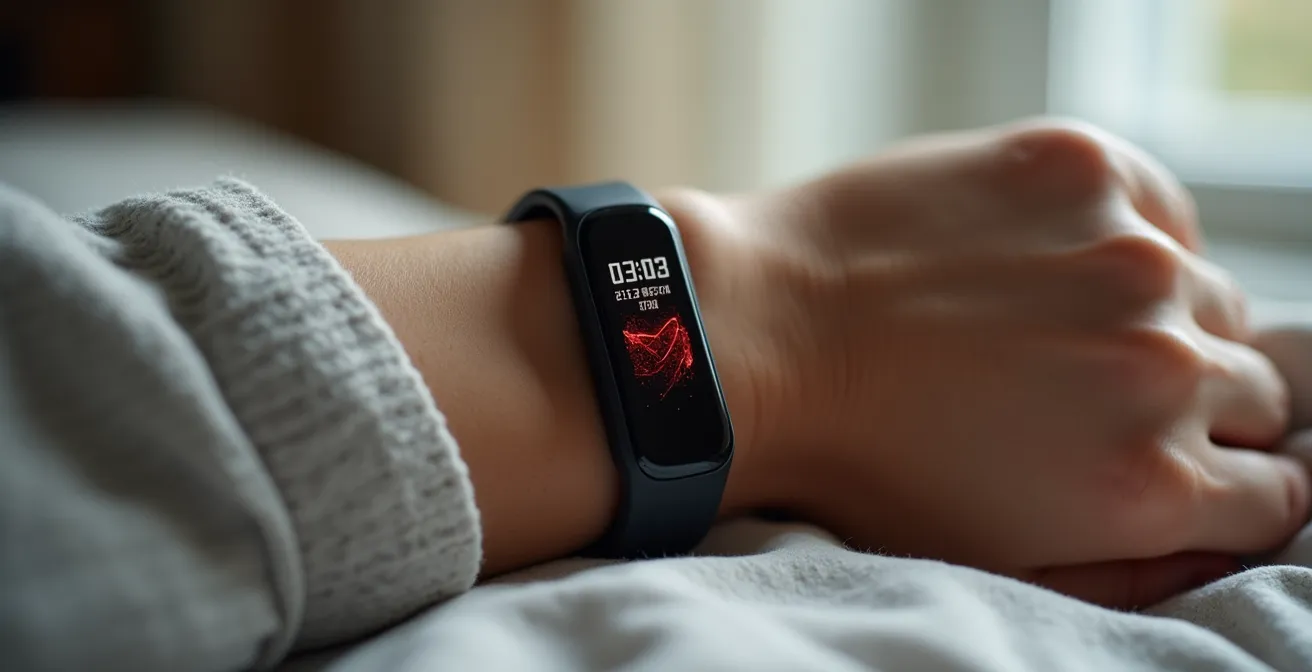 Close-up van pols met moderne sporthorloge die hartslag toont