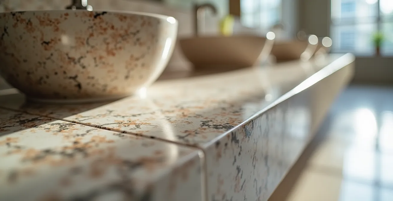 Selectie van tegels en sanitair in Belgische showroom tijdens soldenperiode