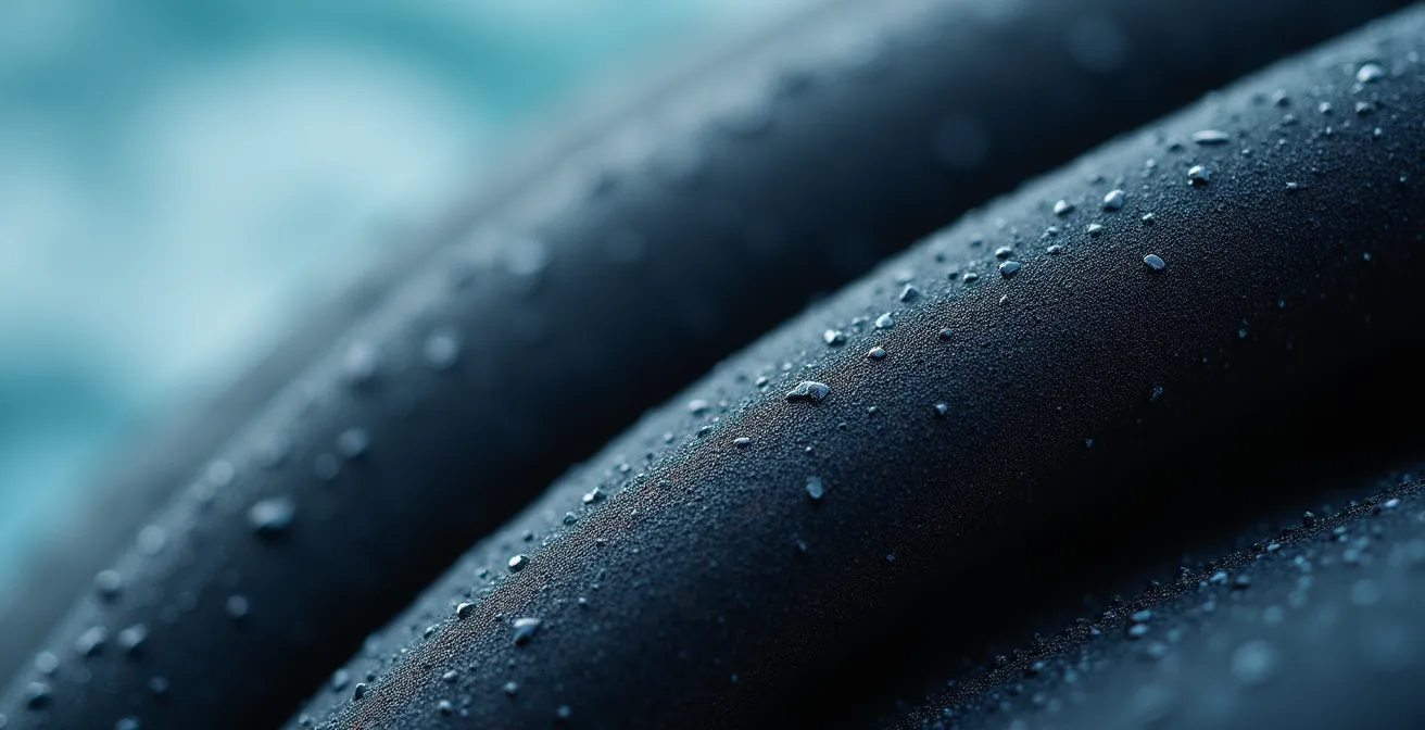 Close-up vergelijking van verschillende wetsuit diktes voor kitesurfen